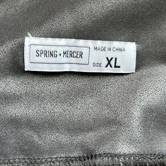 NWOT Spring & Mercer Black Pleather Leggings Size XL - Picture 5 of 8
